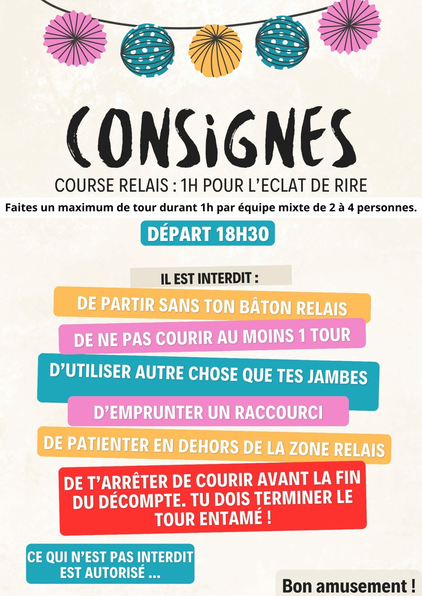 Flyer de la course - verso
